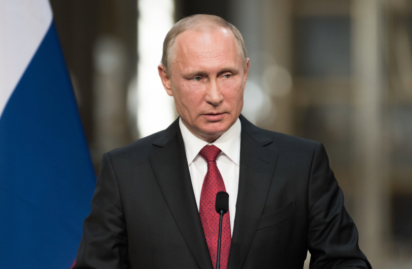 Vladmir Putin giving speech.