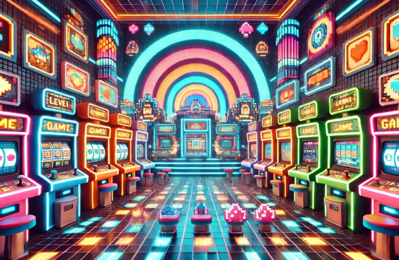 Illustration of casino slot machines