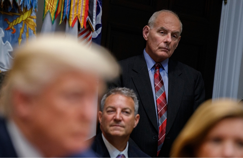 Heeding the Warning of Trump’s Generals John F. Kelly with Trump in foreground