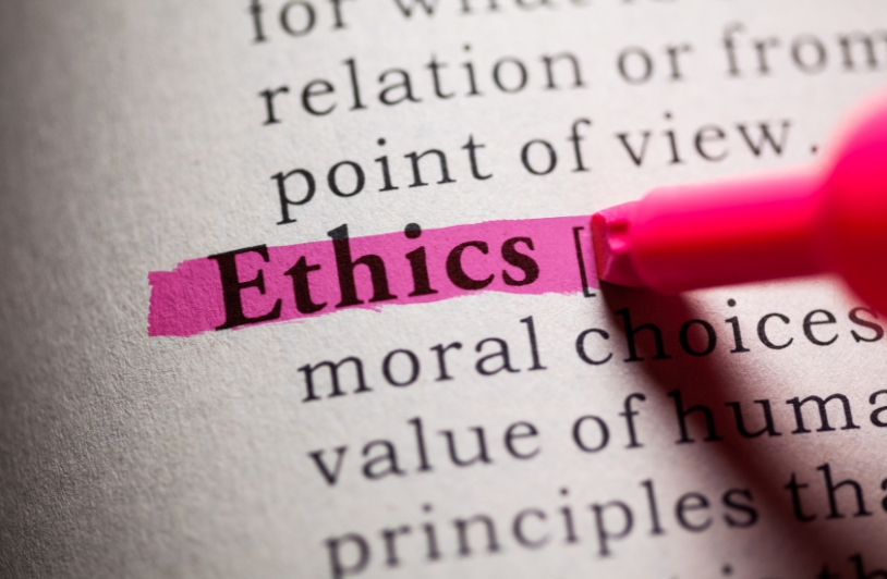 ethics highlighted with pink marker