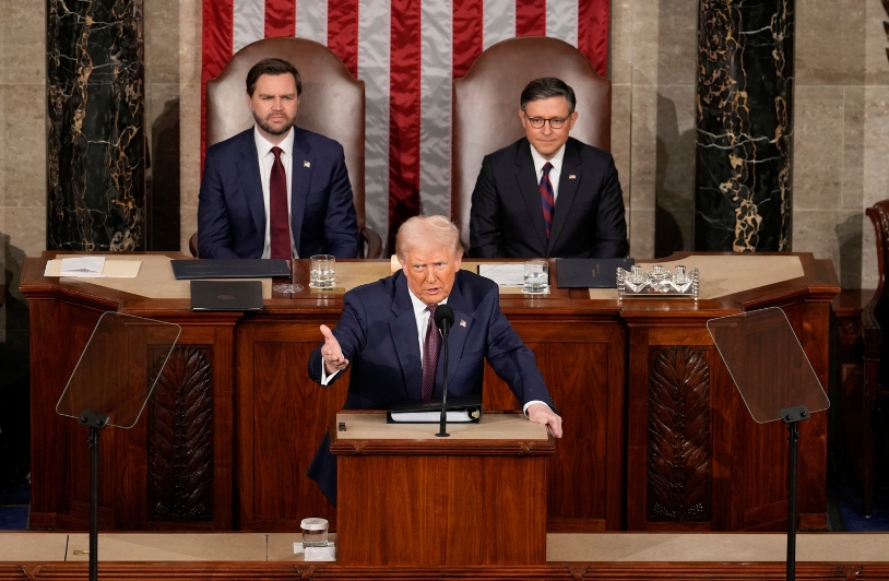 Donald Trump speaking in Congress