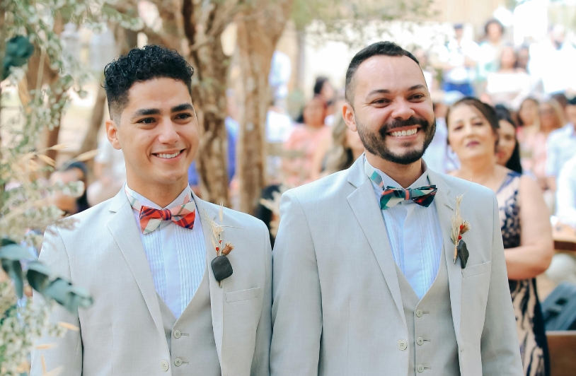 Two men getting married.