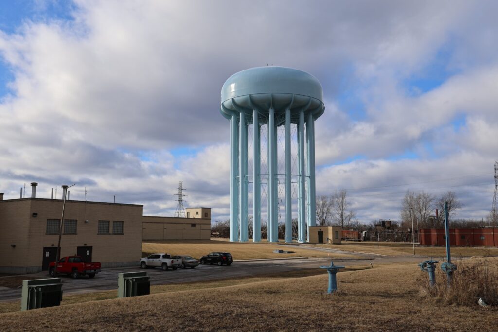 Flint water tower