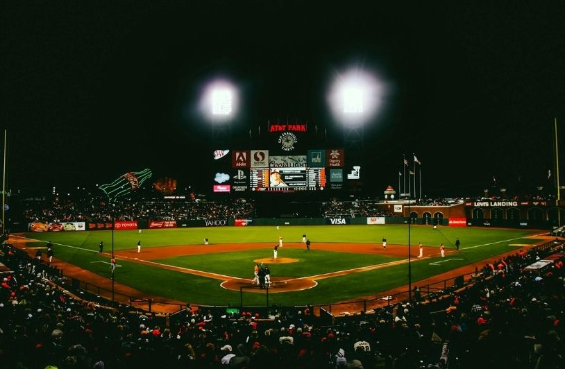 Baseball Player Playing in the Baseball Stadium