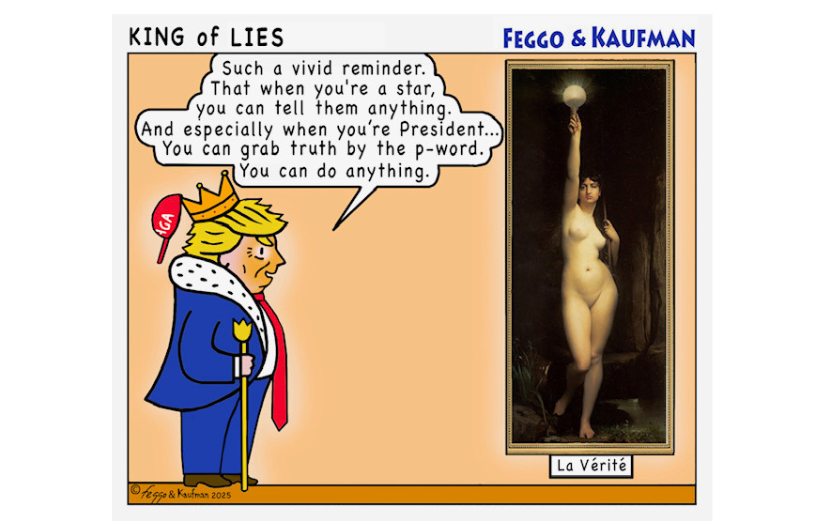 Feggo and Kaufman poltical cartoon - No Kings Day