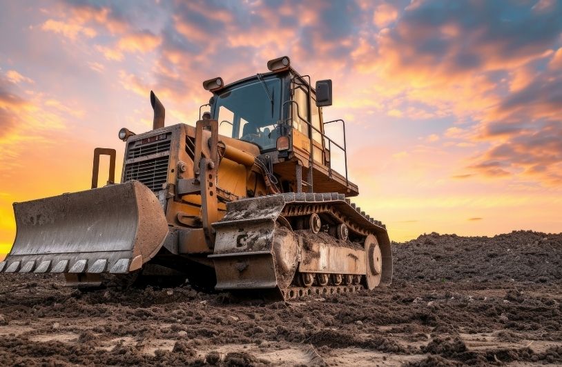 View of heavy machinery used in the construction industry