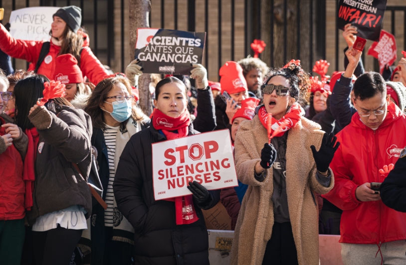 Nurses on strike in New York City