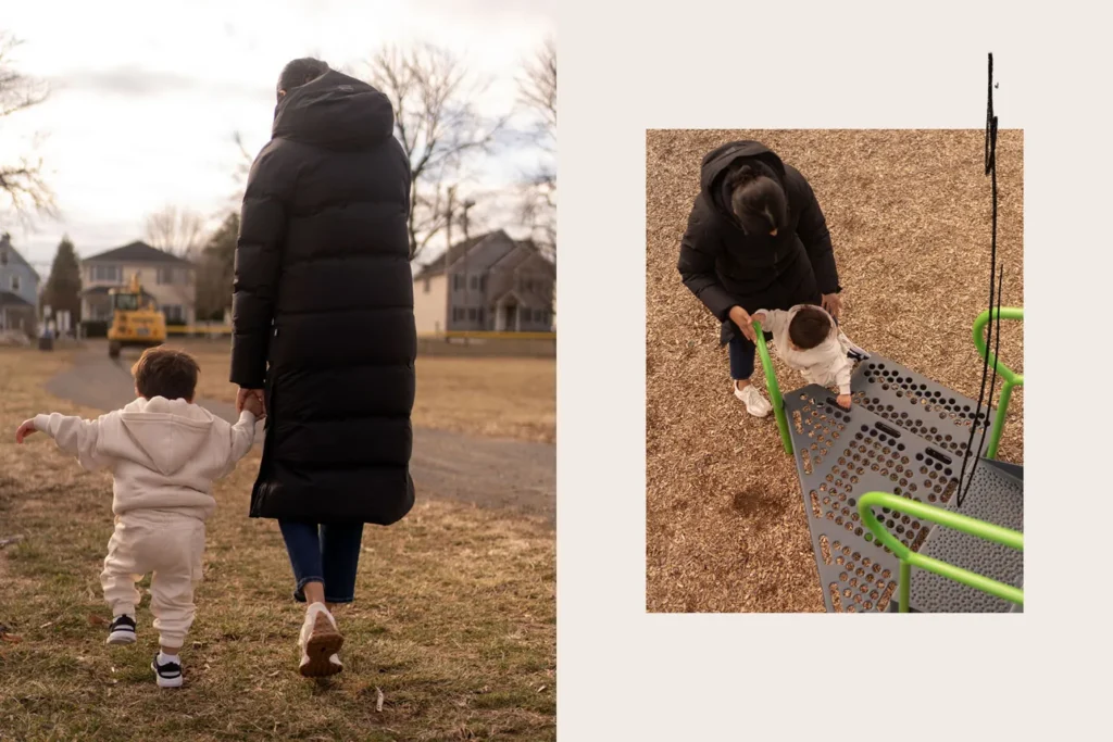 Mother with child in park