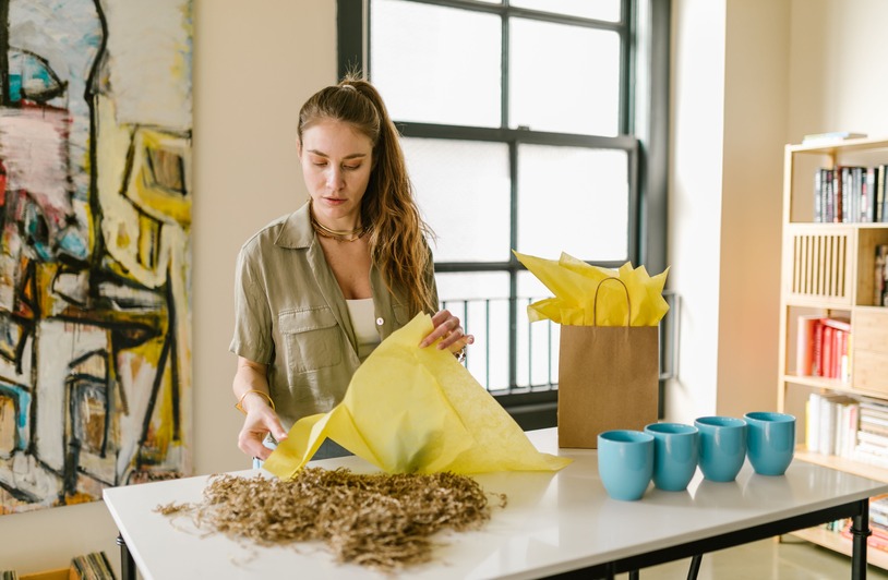 Small business owner in her shop.