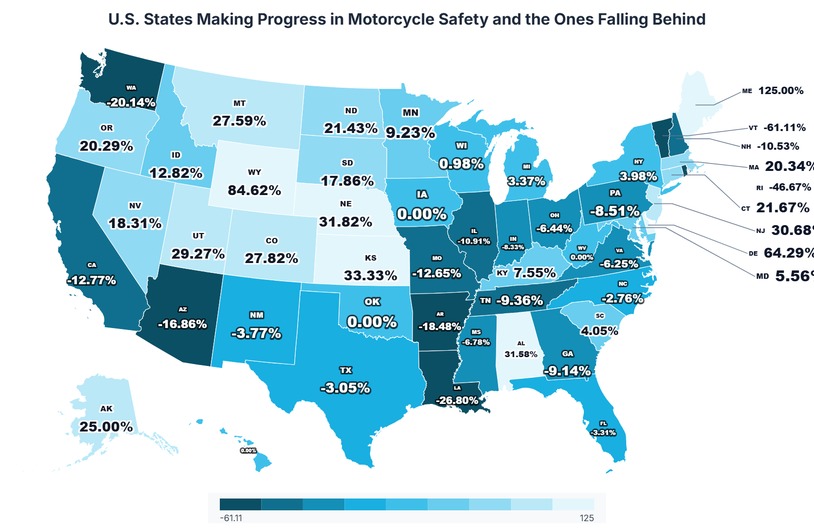 Washington Sees Motorcycle Fatalities Decline by Over 20%, Strengthening Motorcycle rider on a highway road with open lanes ahead