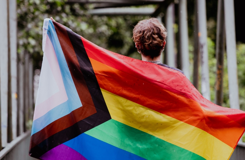 Person with Pride Flag