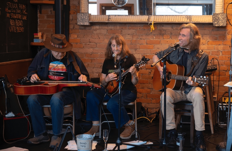 A band playing music.