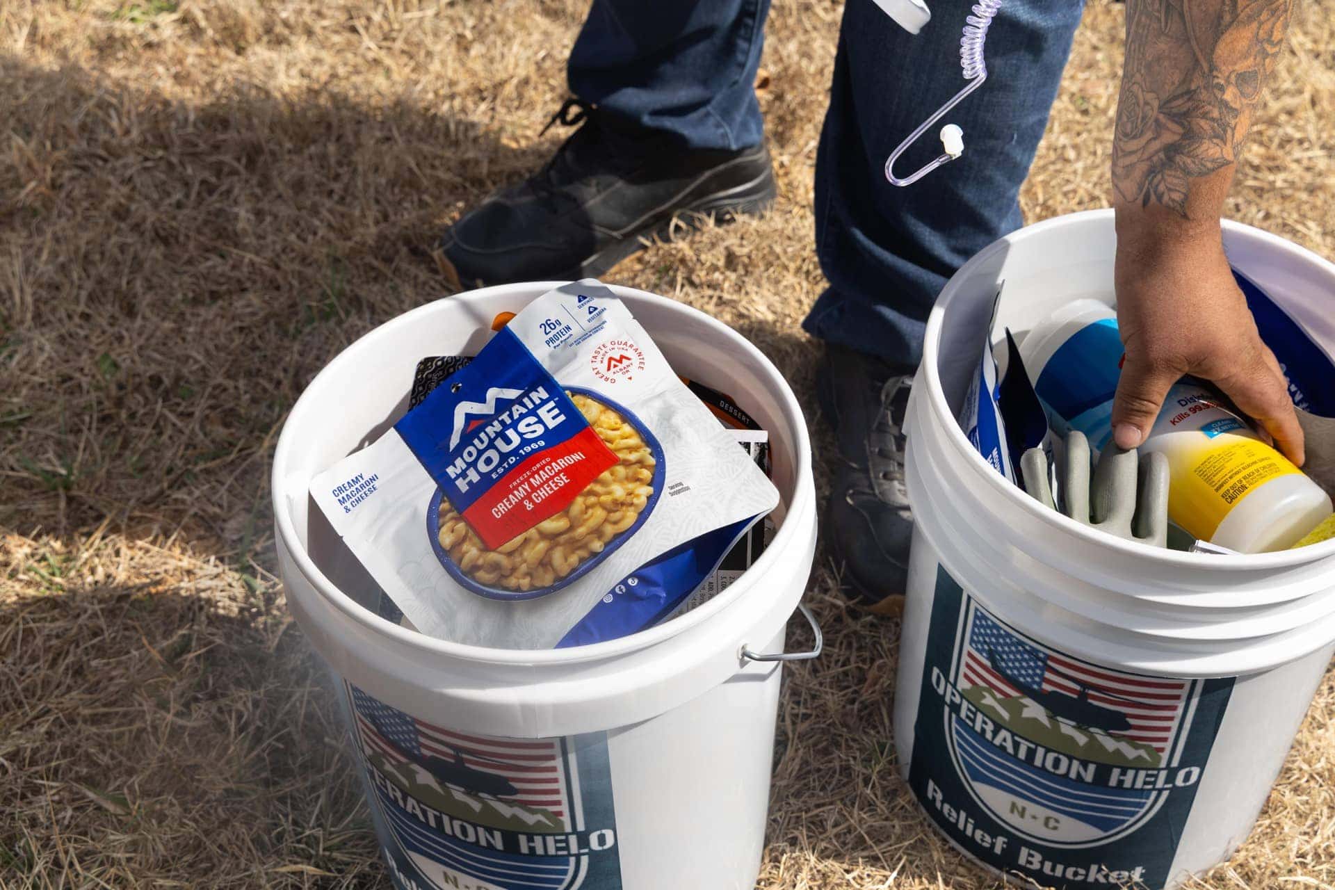 buckets full if aid supplies