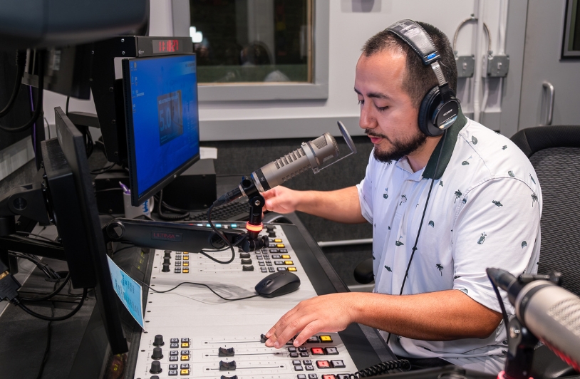 When Disaster Strikes In English, Spanish Speakers Struggle On the Margins man on radio