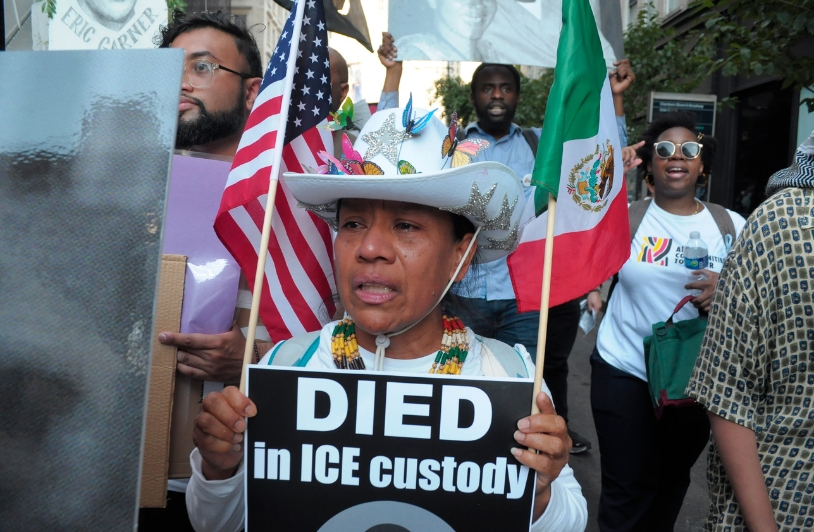 Why Hispanic Americans are losing faith in the American Dream Mexican American protesting ICE treatment of immigrants.