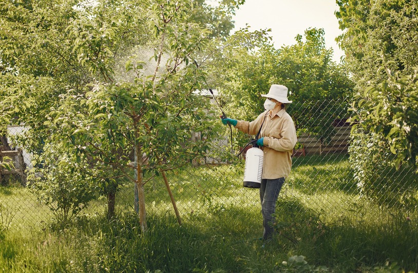 What Should You Know Before Choosing Pest Control In Simi Valley? A pest control technician in protective gear spraying treatment along a home exterior