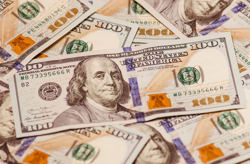 Pile of 100 dollar bills.
