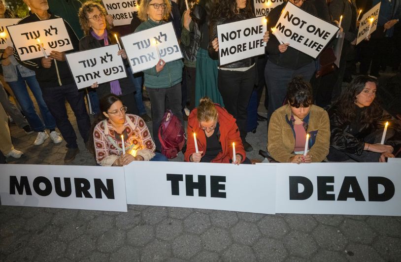 Remembering October 7 Pro Palestinian protestors remembering October 7